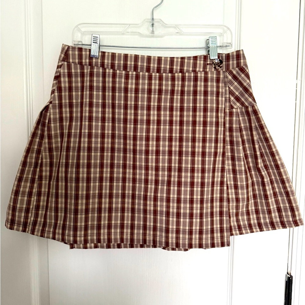 HESPERUS brown plaid skirt